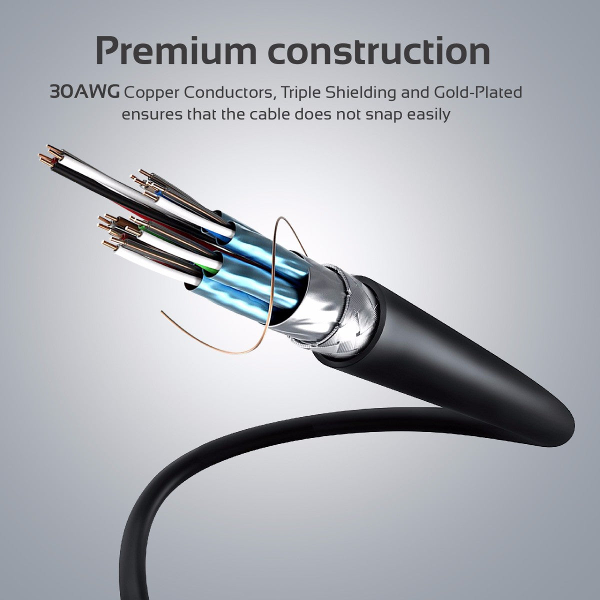 Promate - 4K HDMI Cable, High-Speed 5 Meter HDMI Cable with 24K Gold Plated Connector and Ethernet, 3D Video Support for HDTV, Projectors, Computers, LED TV and Game consoles, ProLink4K2-500