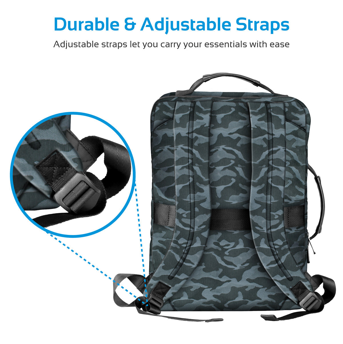 Promate - Laptop Back Pack, Lightweight Anti-Theft Business Laptop Backpack with Secure Storage, Organizer, and Multiple Quick Access Pockets for Travel, Laptop, Hiking, Quest-BP Camouflage