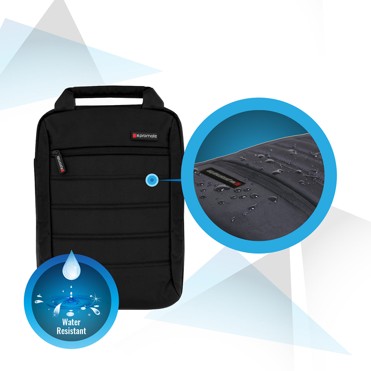 Promate - Heavy Duty Messenger Bag for iPad Tablet Laptop upto 13.3 inches, Rebel-MB.Black