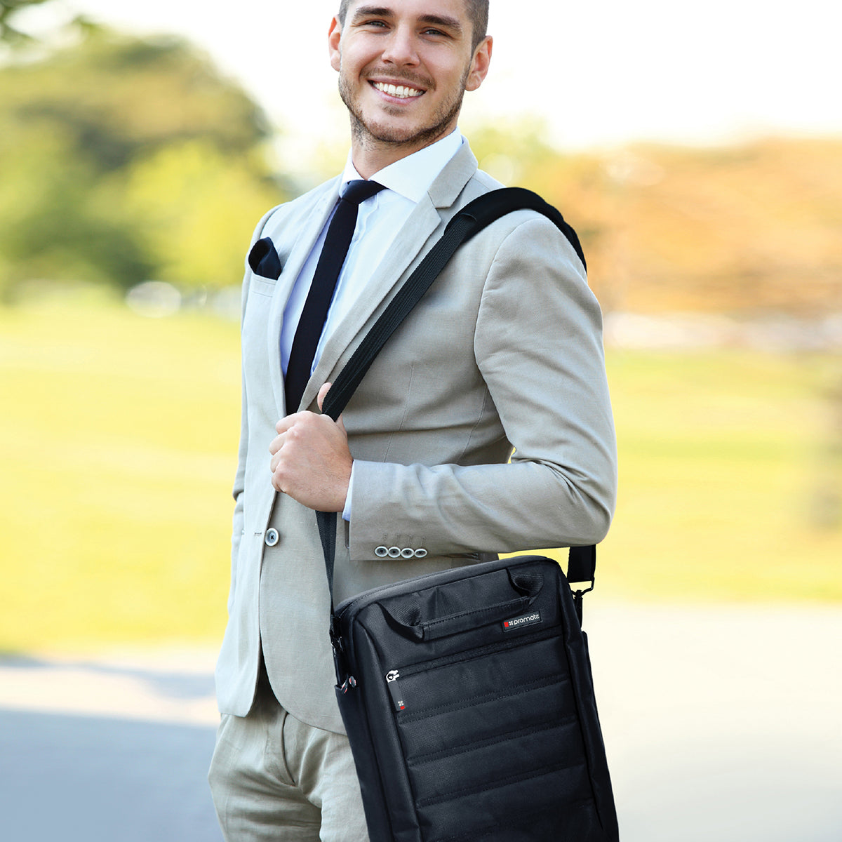 Promate - Heavy Duty Messenger Bag for iPad Tablet Laptop upto 13.3 inches, Rebel-MB.Black