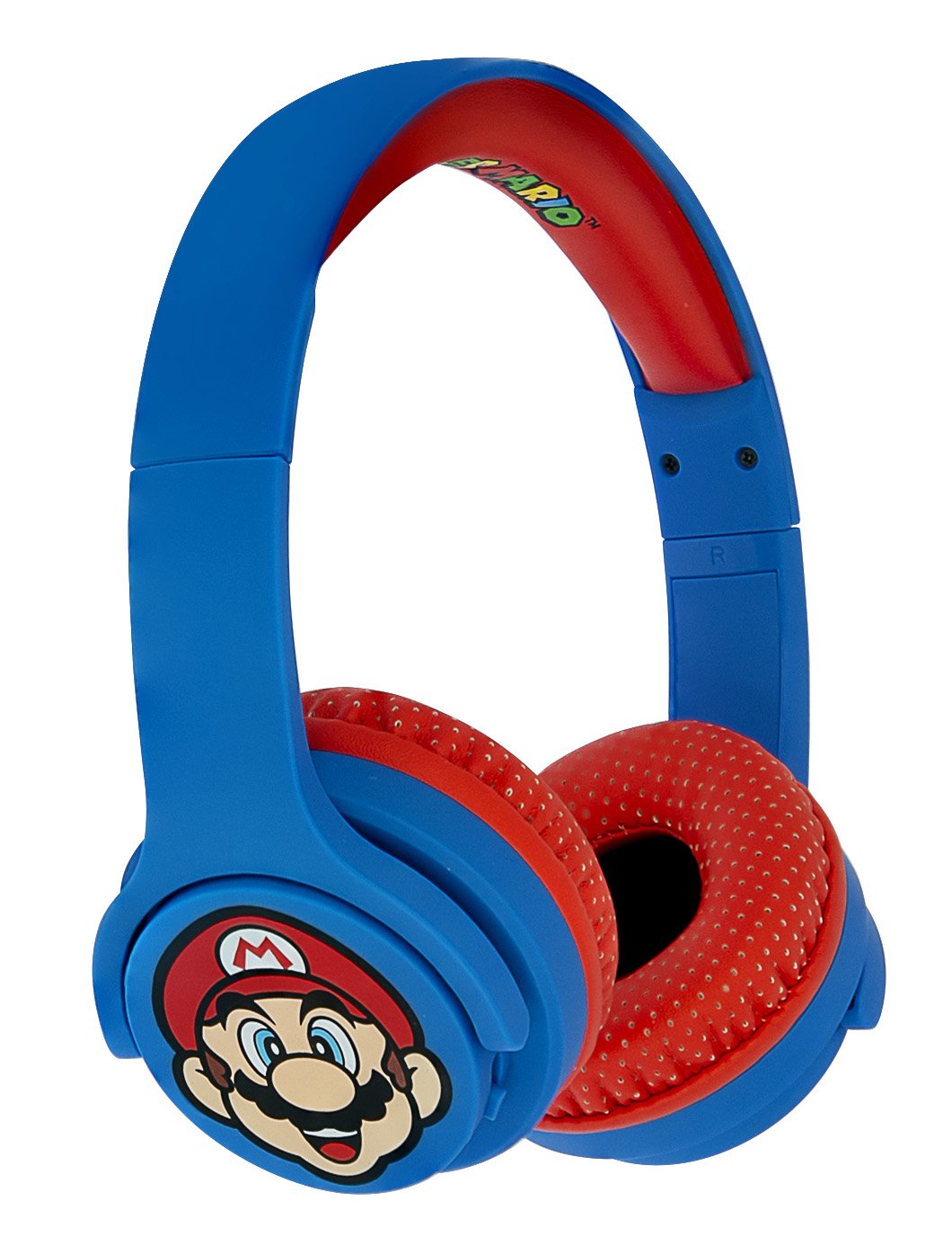 OTL Super Mario OnEar Wireless Kids HeadPhone - Safe Volume Limiting @ 85dB, Bluetooth 5.0 @ 10m distance, 30Hrs Playtime, Superb Sound w/ Aux port, Foldable, Comfortable & Adjustable - Mario