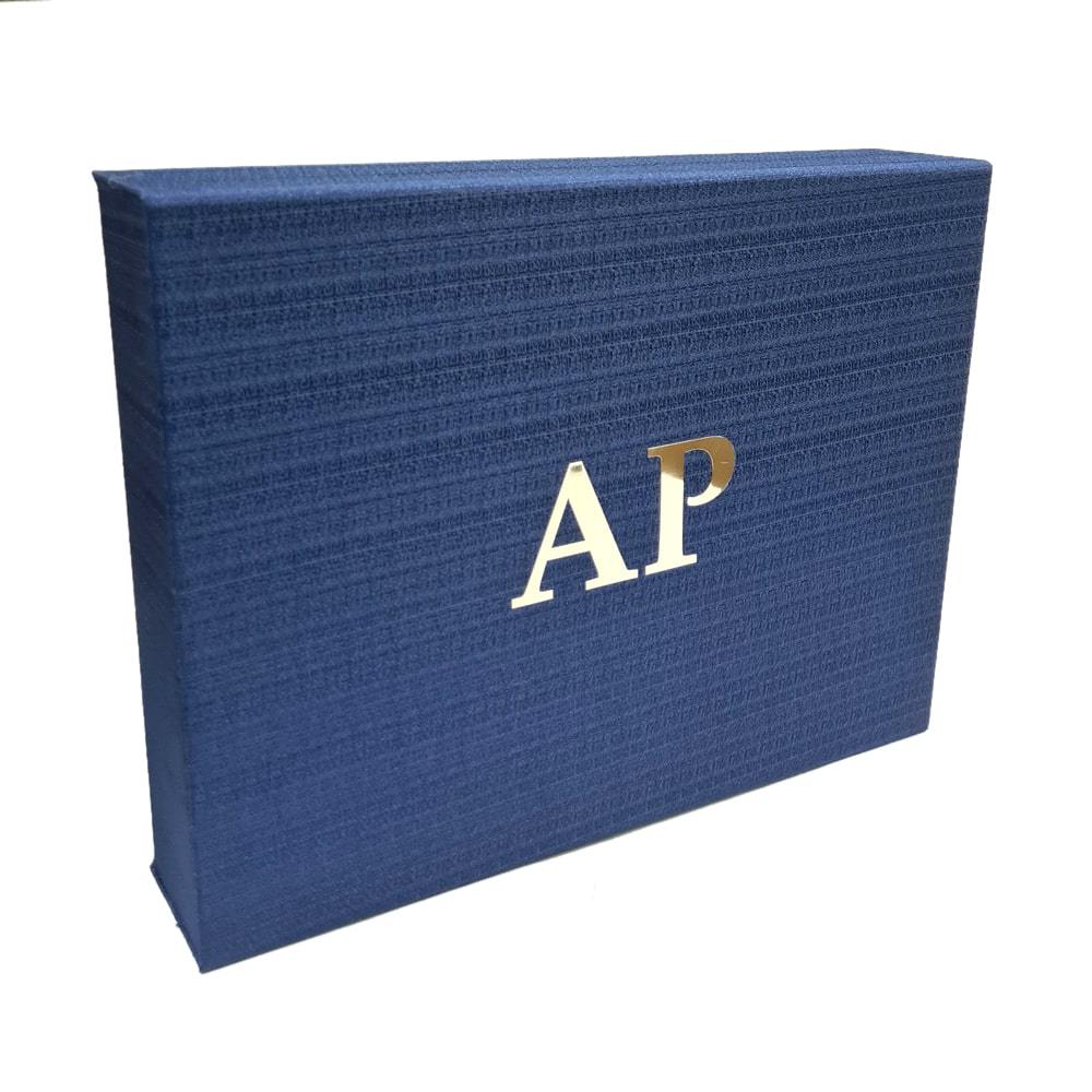 Solid Blue 13 Inch Leather Laptop Sleeve with Gift Box