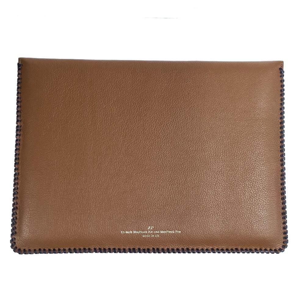 Tan Brown Premium Leather Laptop Sleeve with Gift Box