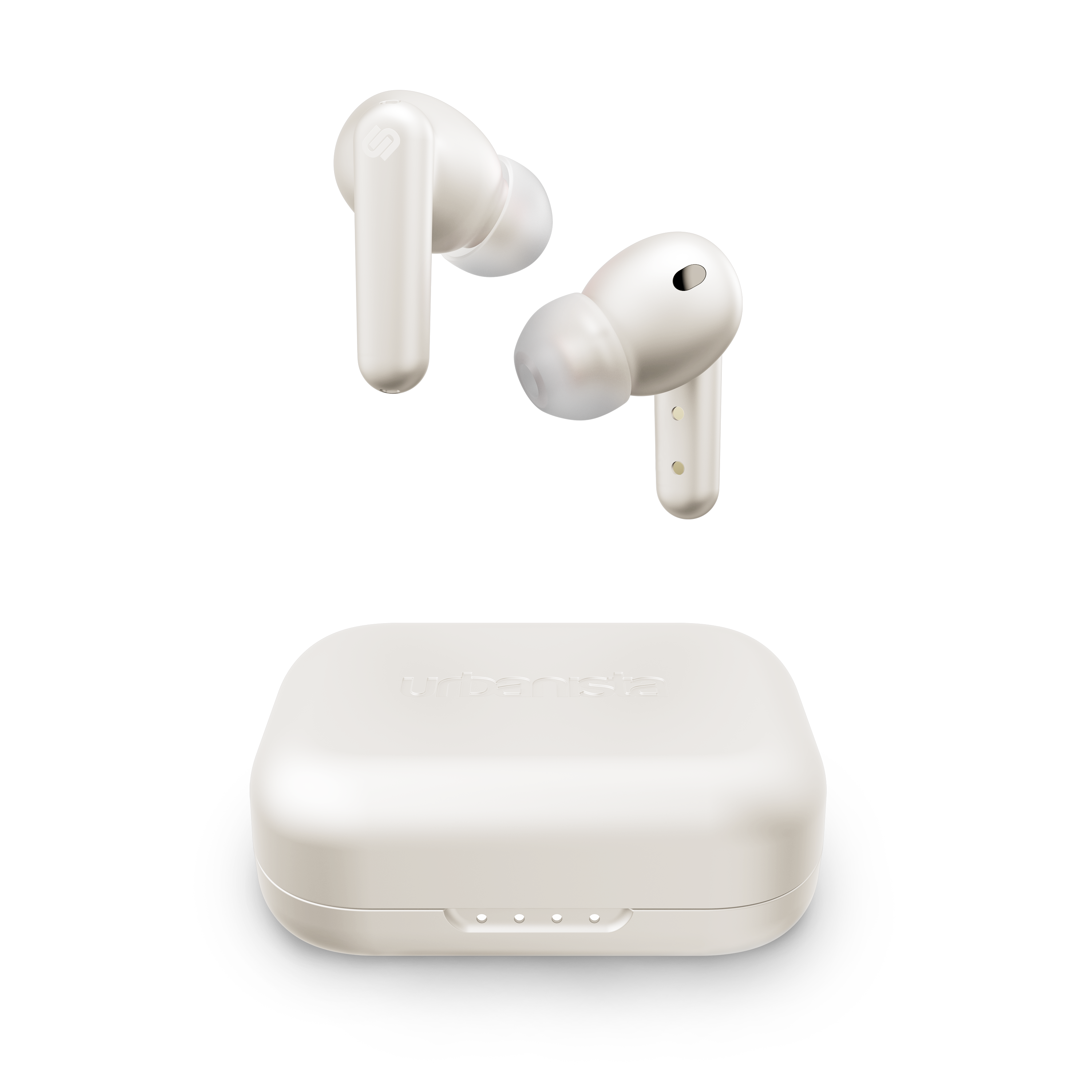 Urbanista LONDON Active Noise Cancelling True Wireless Earphone - Bluetooth 5.0, 25Hr Battery Life, Touch Control, In-Ear Detection, Wireless Charging, for Smartphones, Tablets, PCs & Laptops - White