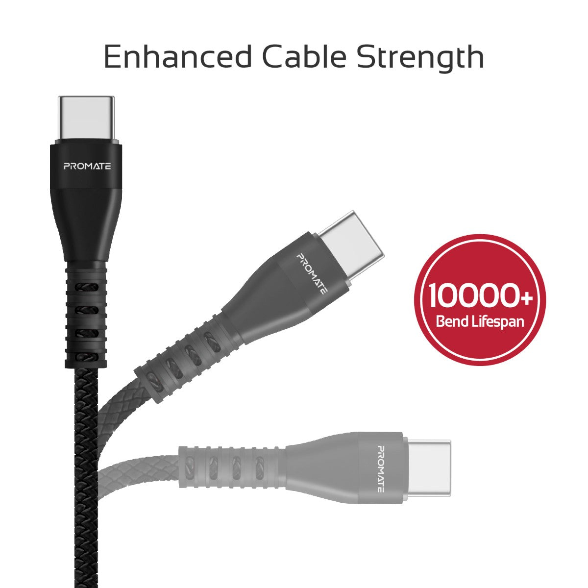 Promate - USB-C to Reversible USB-A Charging Cable, High-Speed Fast Sync Charge 2A Type-C Cable with 1.2m Tangle Free Cord and Long Bend Lifespan for Samsung Galaxy Note 9, S9, S9+, S8, S8+, LG V30, V20, Nintendo Switch, Vigoray-C.Black