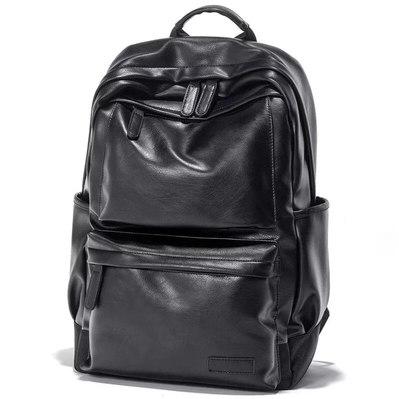 Leather Laptop Pack Bag 16 Inch - Black