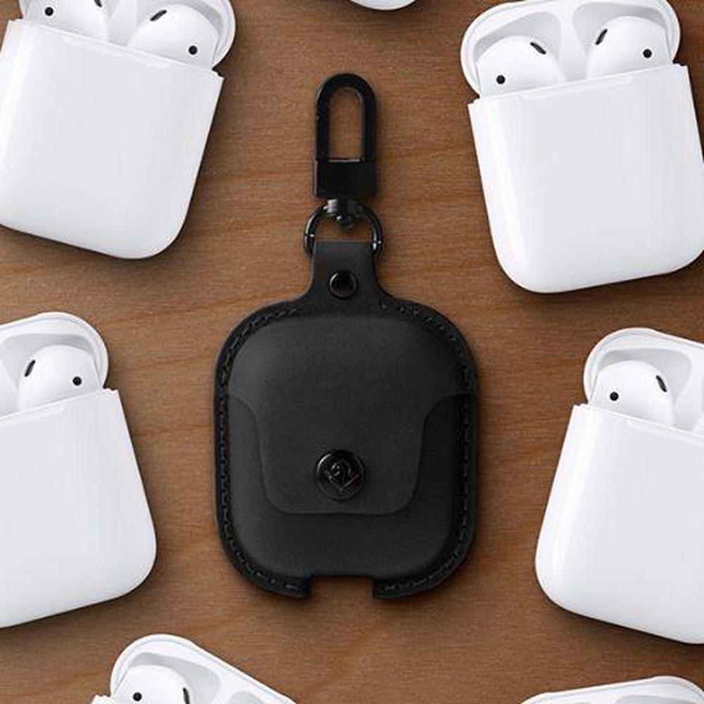 Twelve South - Airpods AirSnap Leather Protective Case - Black