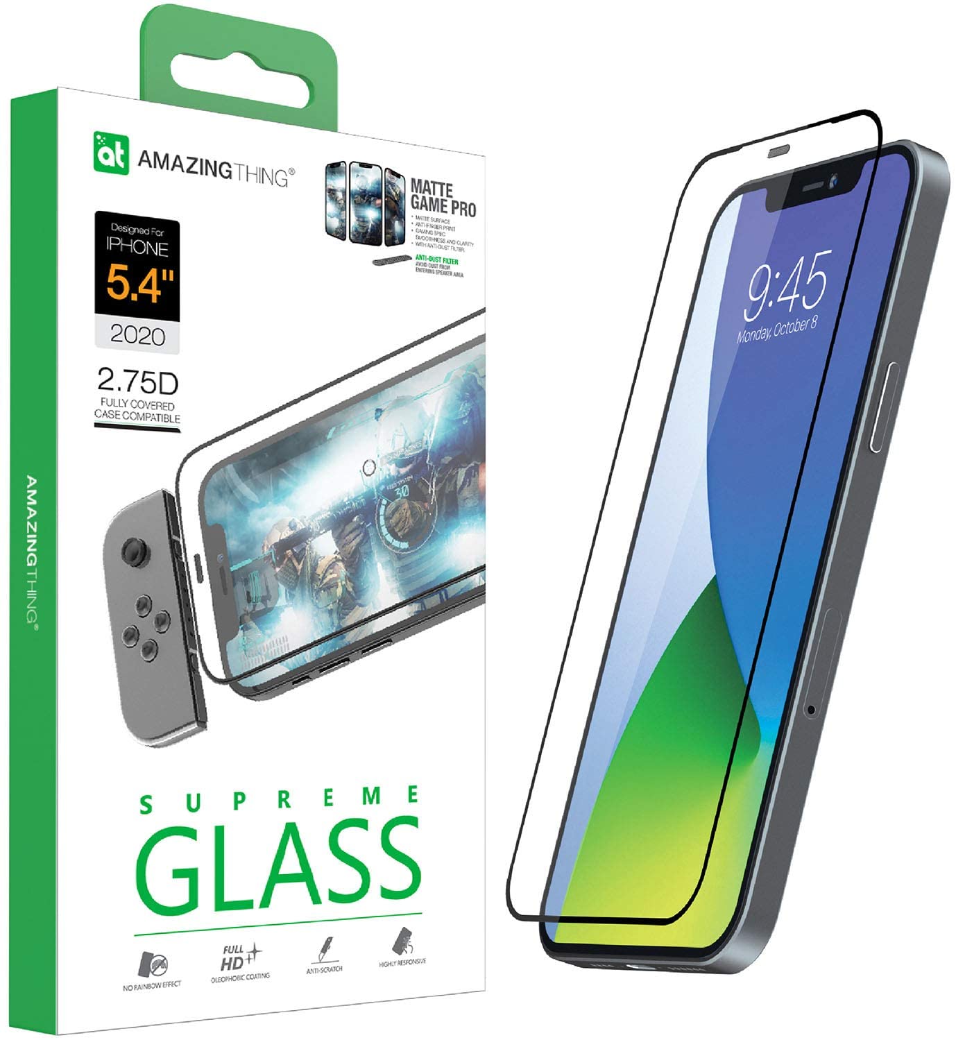 Amazing Thing Anti Glare Supreme Glass for iPhone 12 Mini Screen Protector (5.4 inch) Tempered Glass with Dust Filter and Easy Install Tray - [MATTE GAME PRO 2.75D]