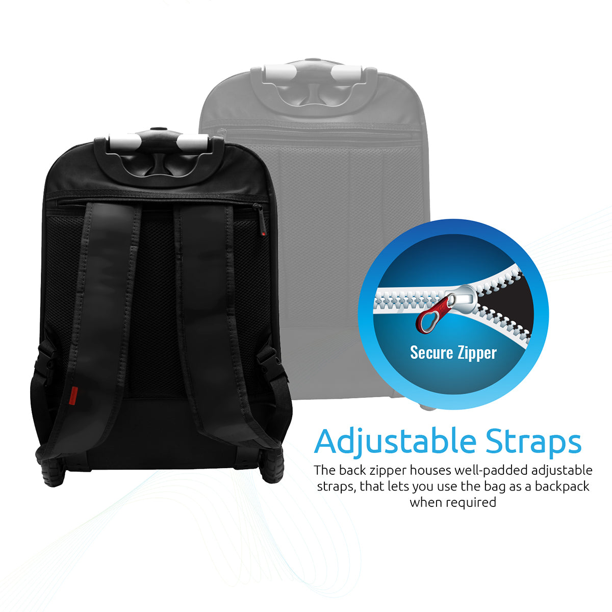 Promate - Heavy Duty Trolley Bag for 15.6inch Laptop, Promate BizPak-TR.Black