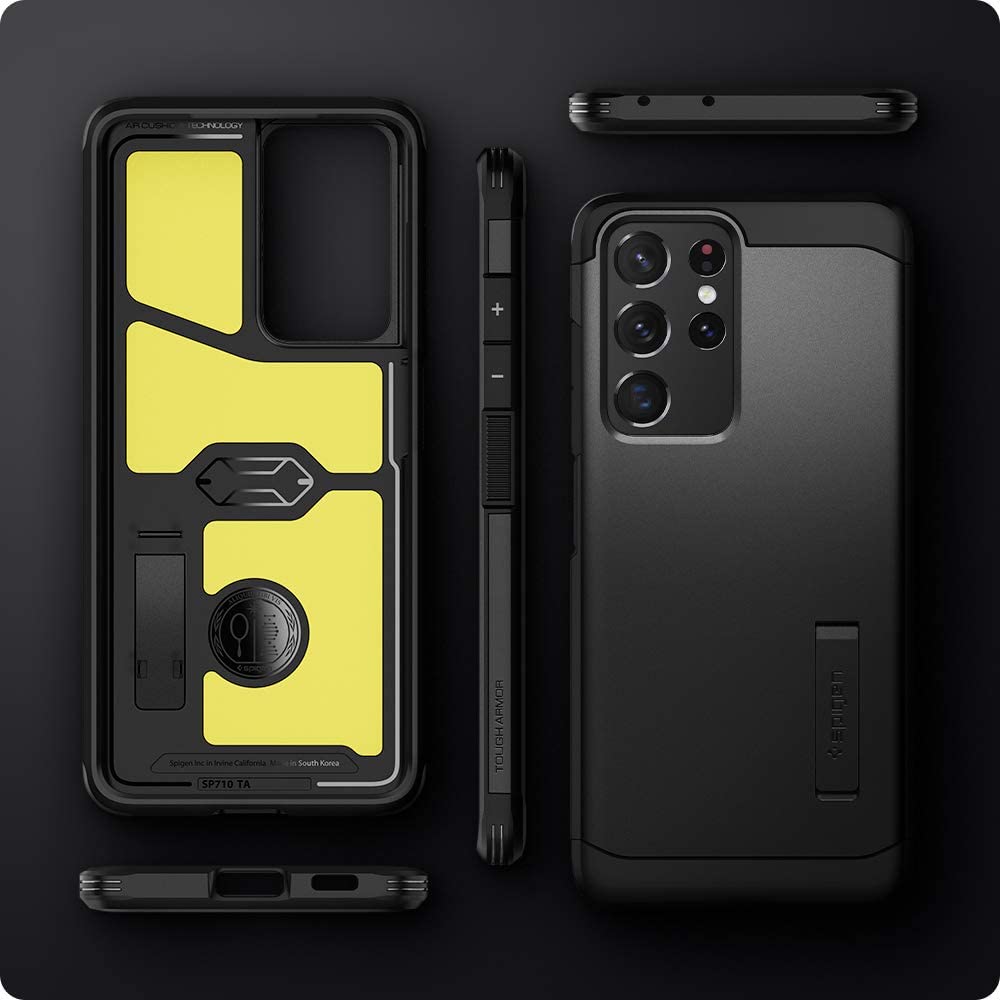 Spigen Tough Armor designed for Samsung Galaxy S21 ULTRA case cover with Extreme Impact Foam - Black