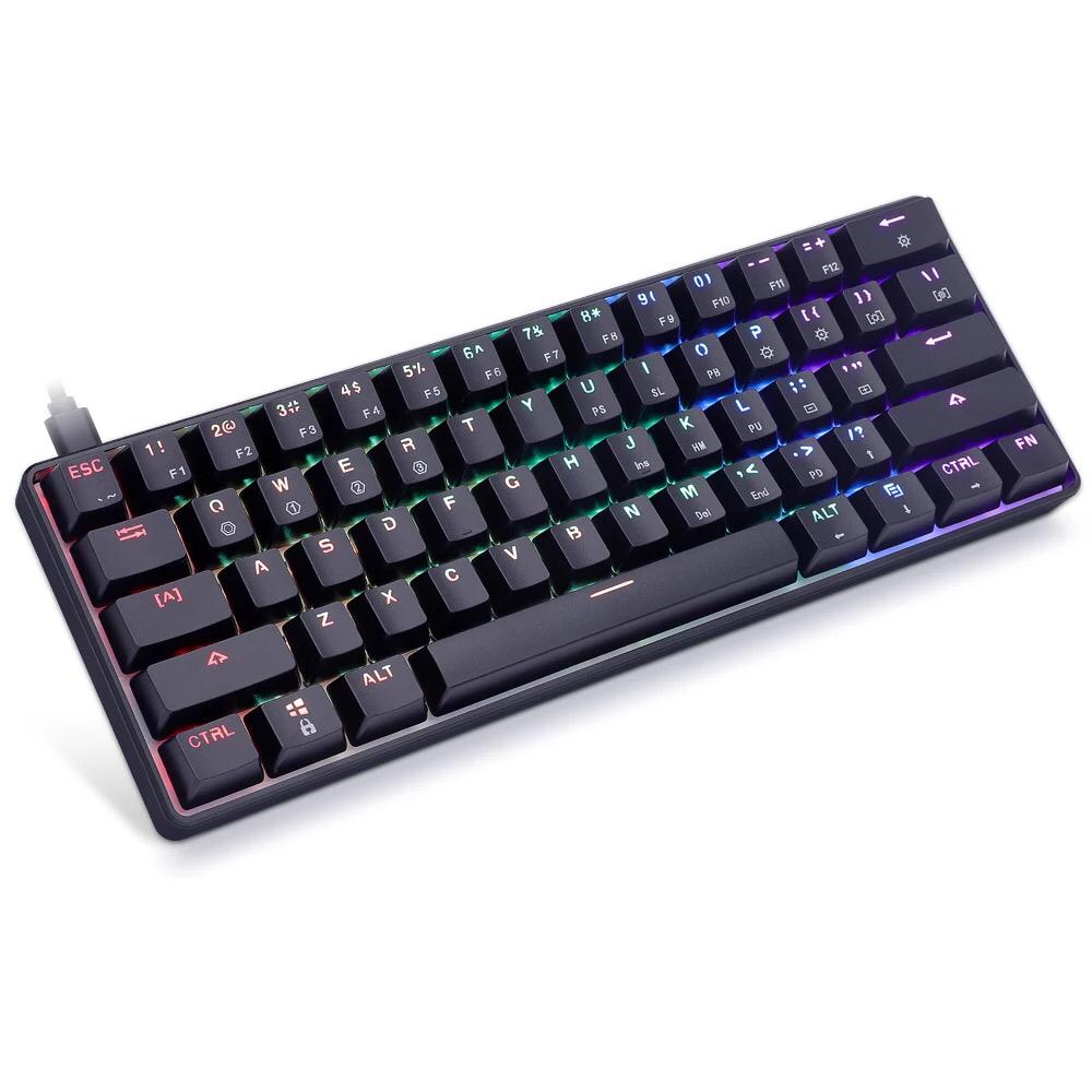 Multi Color Mechanical Keyboard Free Size - Black