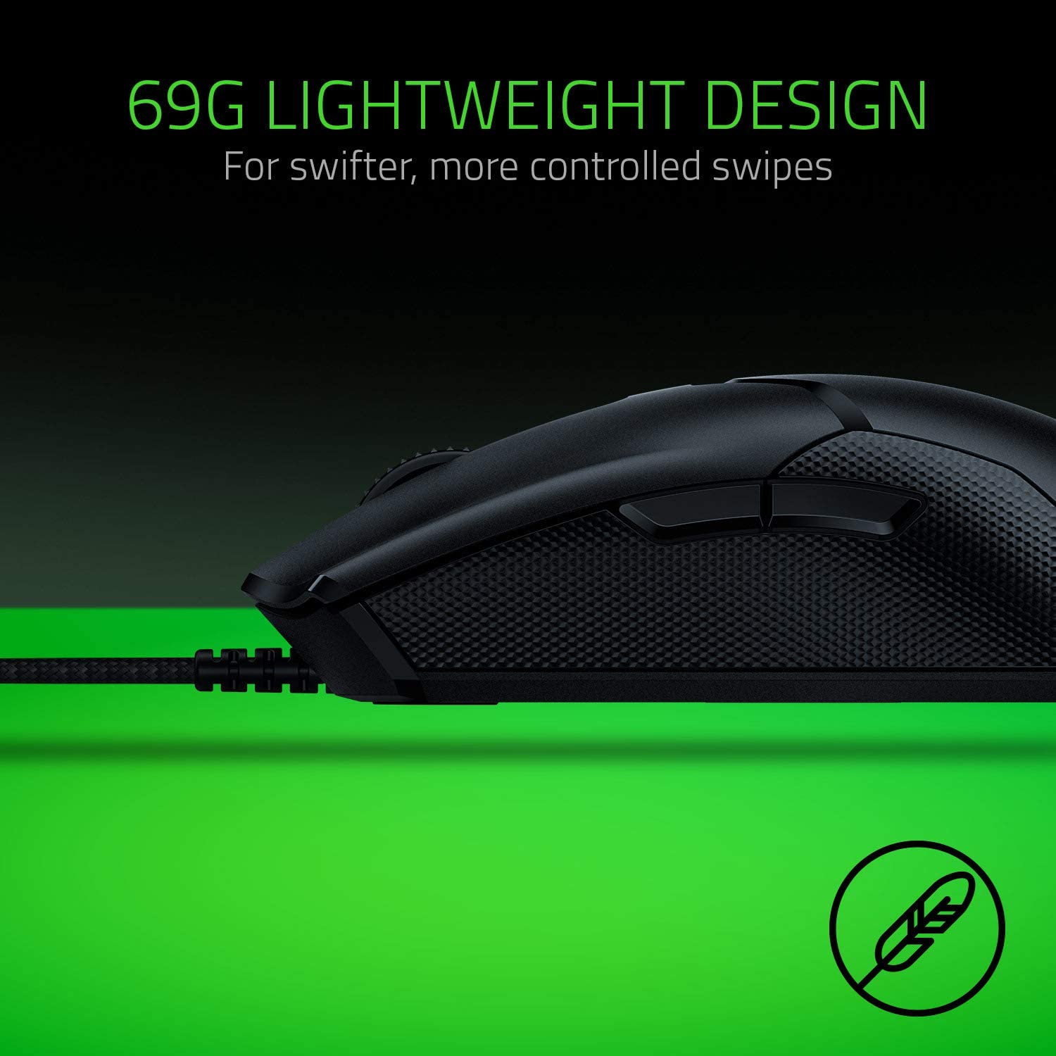 Razer Viper - Lightweight Esports Gaming Mouse with only 69g, Razer Opto-Mechanical Mouse Switches, Optimized Ergonomics & RGB Chroma