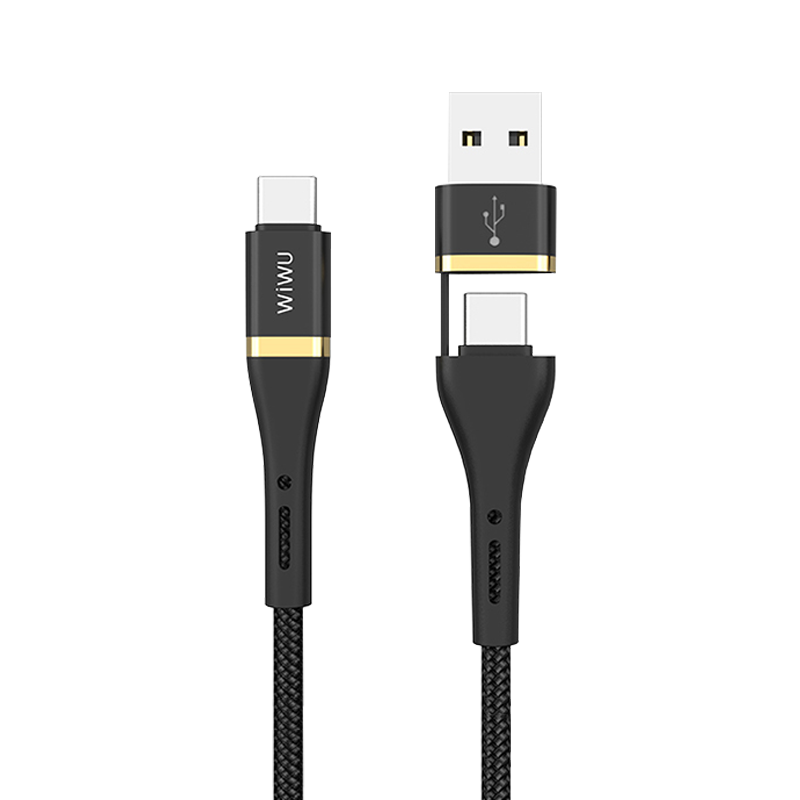 WIWU Elite Data Cable ED-106 3A USB And Type-C To Type-C 1.2m - Black