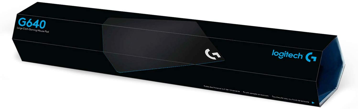 Logitech G640 Cloth Gaming Mouse Pad, 460 x 400mm, Thickness 3mm, For PC / Mac Mice - Black (German Packaging)