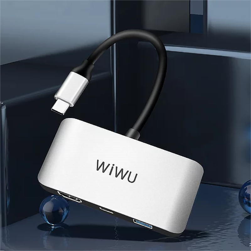 WIWU Alpha 3 In 1 USB-C Hub C2H - Gray