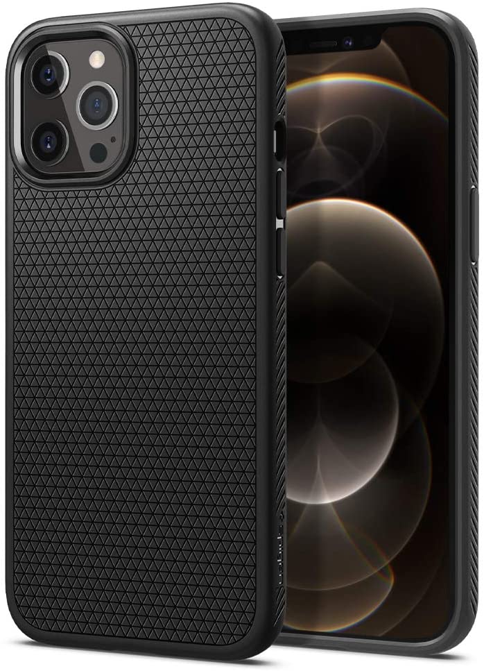 Spigen Liquid Air designed for iPhone 12 case and iPhone 12 PRO case/cover (6-1 inch) - Matte Black