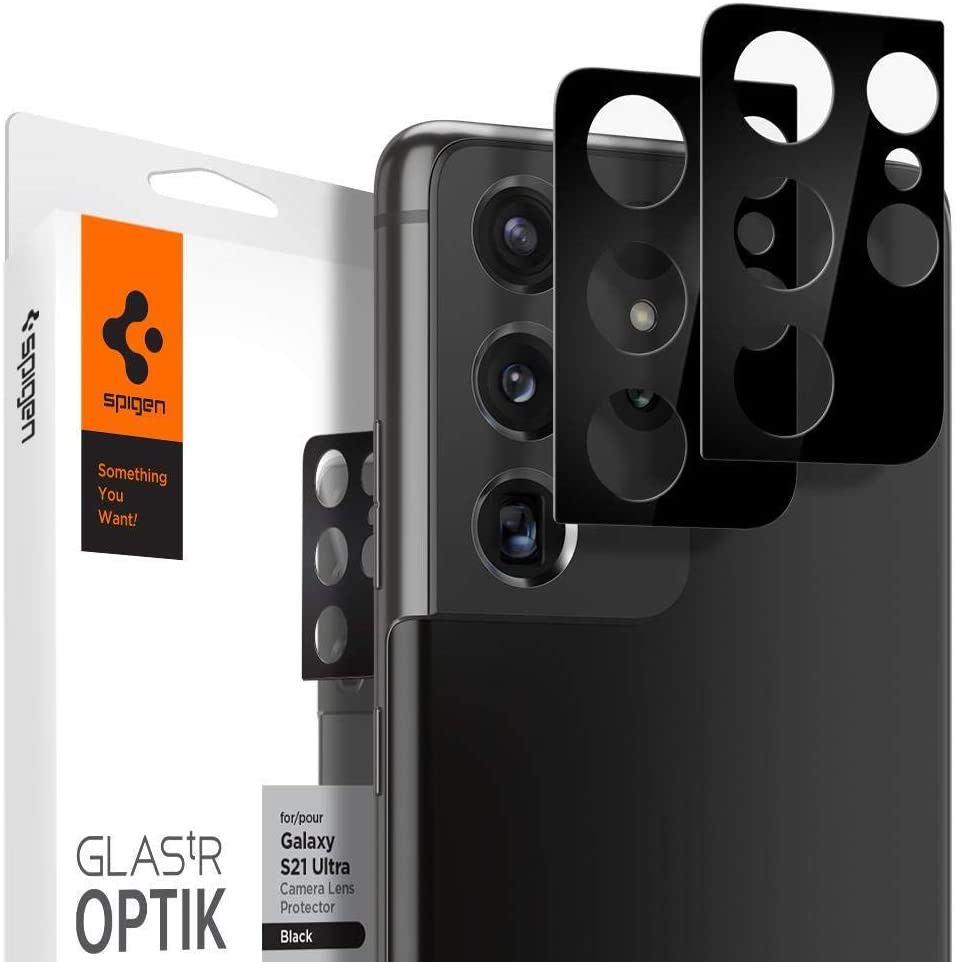 Spigen GLAStR Optik Camera Lens Screen Protector [2 Pack] designed for Samsung Galaxy S21 ULTRA - Black