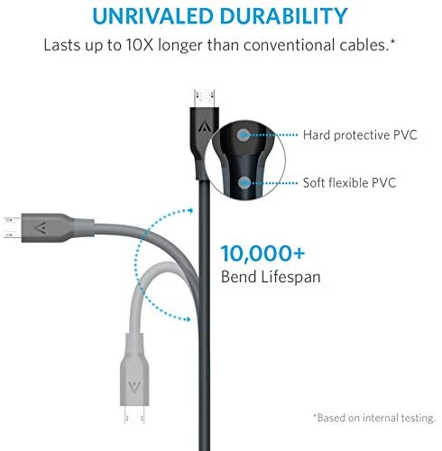 Anker Powerline+micro USB 1ft UN Gray - A8141HA1