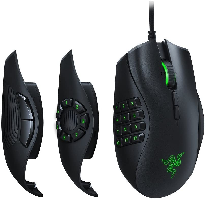 Razer Naga Trinity - Chroma Gaming Mouse Interchangeable Side Plates - Up to 19 Programmable buttons