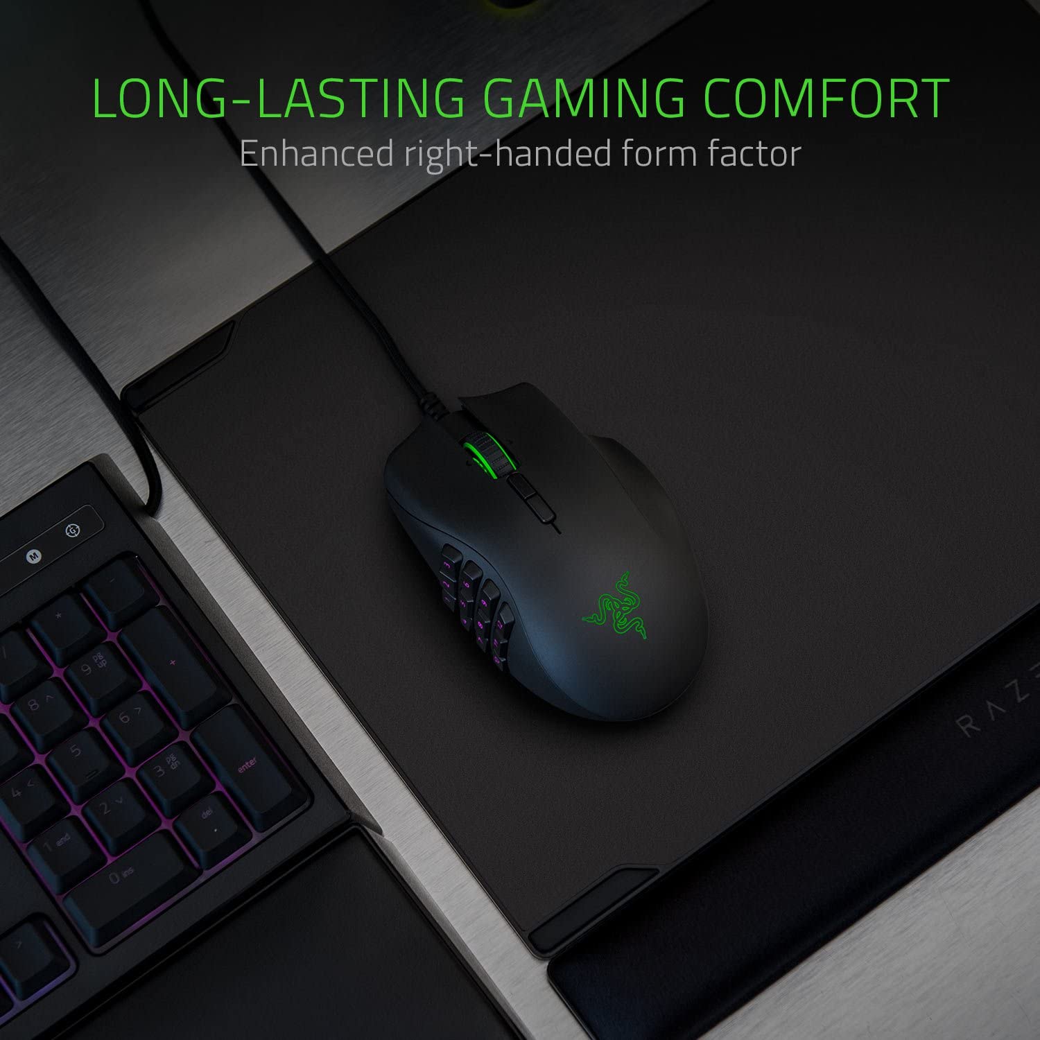 Razer Naga Trinity - Chroma Gaming Mouse Interchangeable Side Plates - Up to 19 Programmable buttons