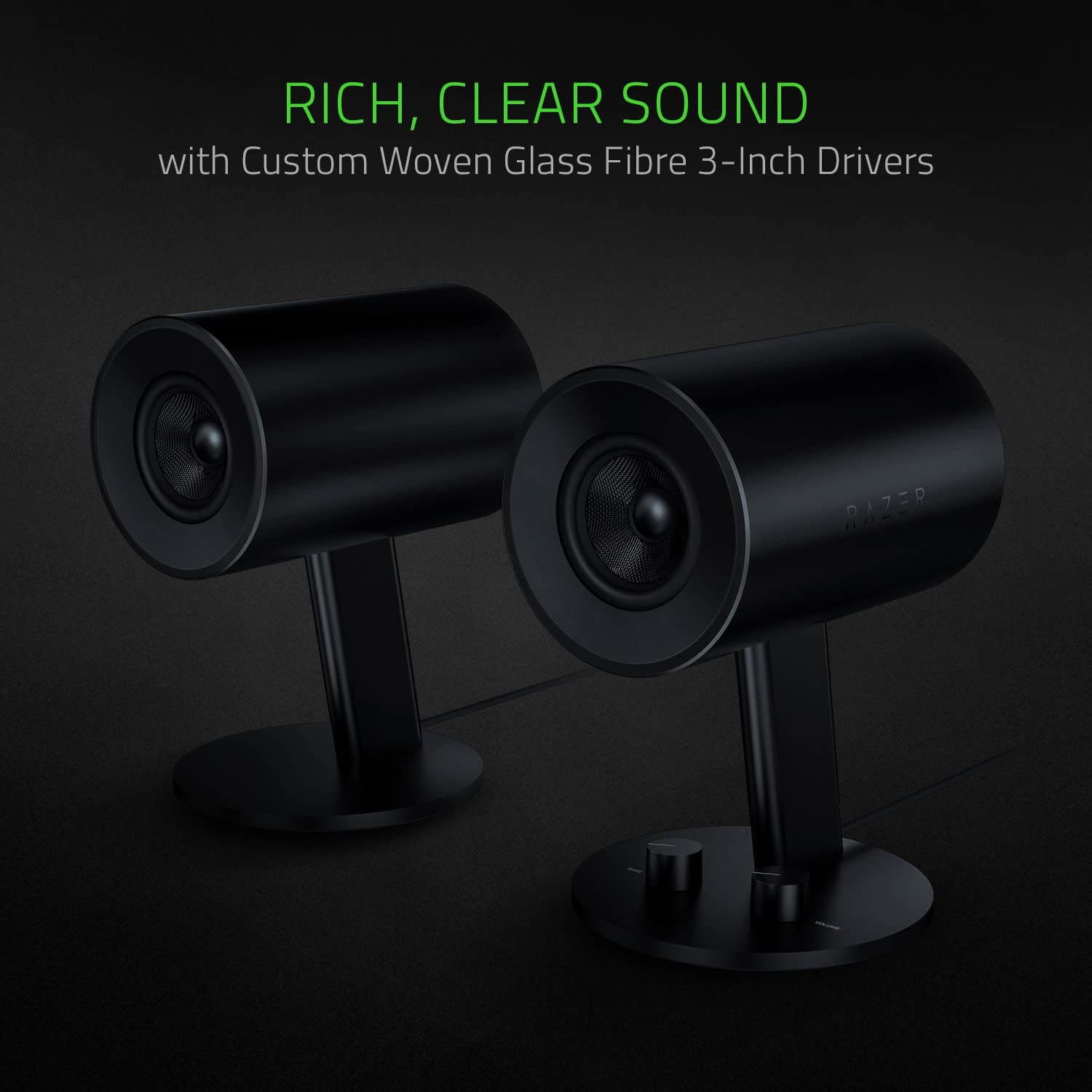 Razer Nommo: Custom Woven Fiberglass 3" Drivers - Rear-Facing Bass Ports RZ05-02450100-R3U1