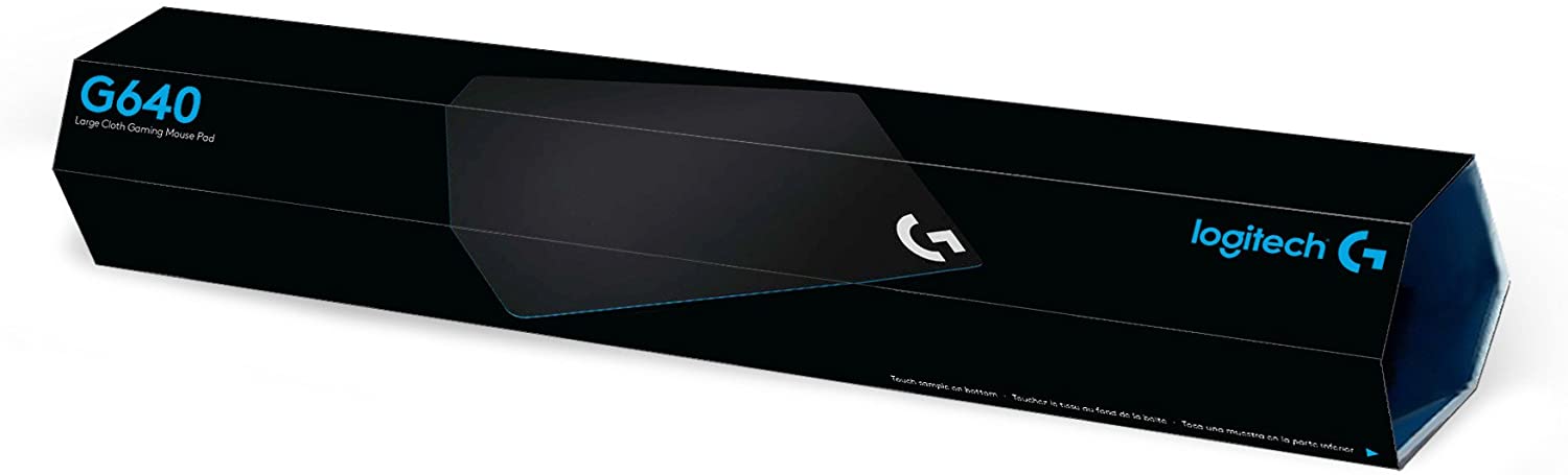 Logitech G640 Cloth Gaming Mouse Pad, 460 x 400mm, Thickness 3mm, For PC/Mac Mice - Black