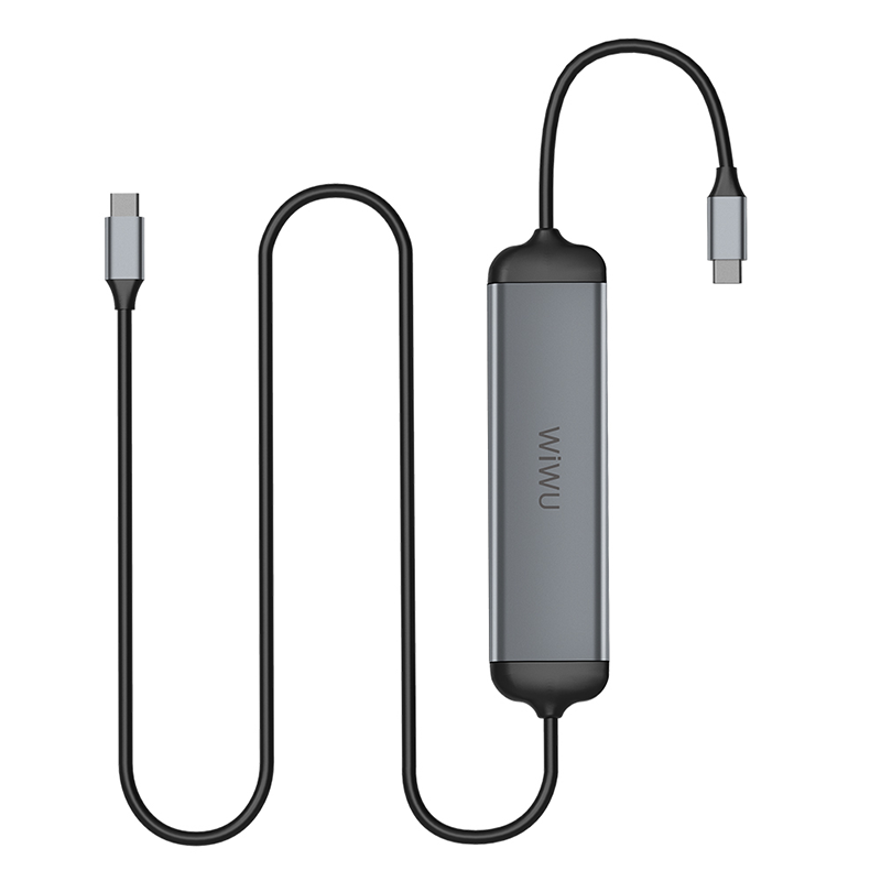 WIWU Alpha 5 In 1 USB-C Hub A521H - Gray