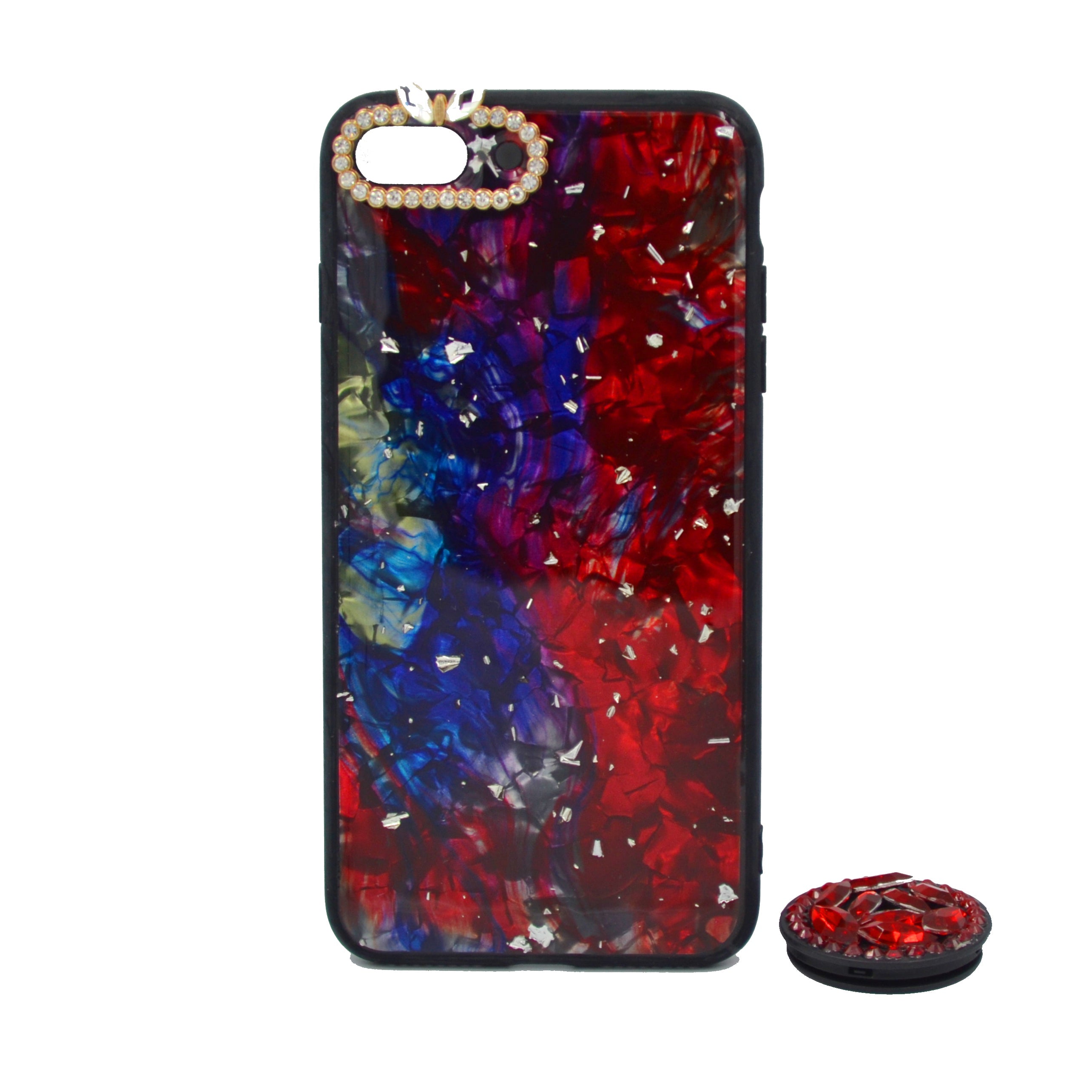 Crystal Pop Socket Case iPhone 8 Plus - Red