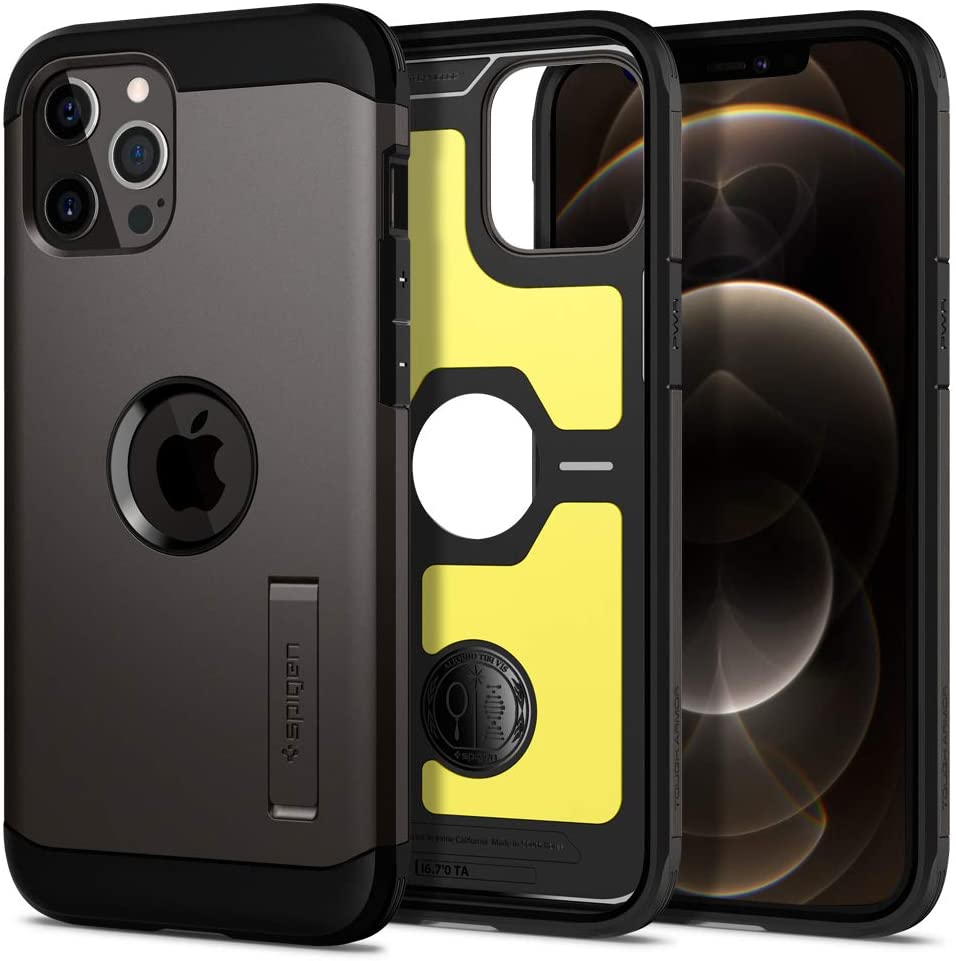 Spigen Tough Armor designed for iPhone 12 case and iPhone 12 PRO case/cover (6-1 inch) with Extreme Impact Foam - Gunmetal