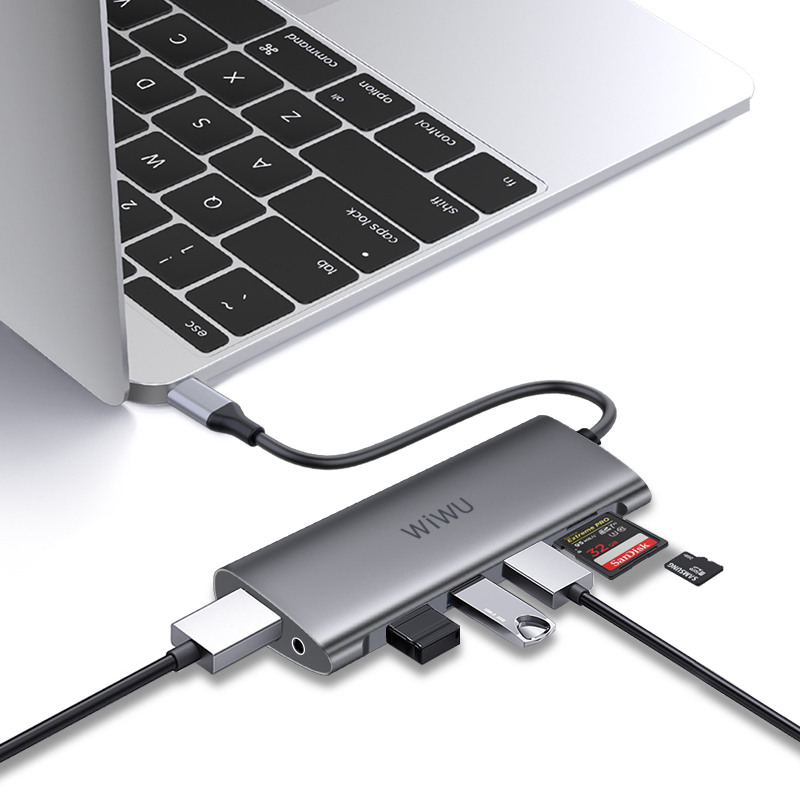 WIWU Alpha 11 In 1 USB-C Hub A11312H - Gray