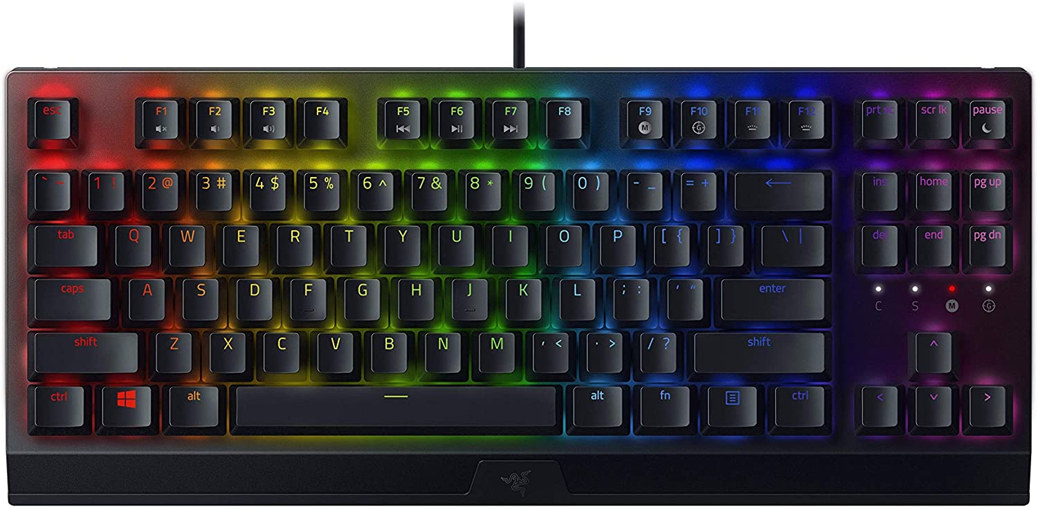 Razer BlackWidow V3 Tenkeyless Gaming Keyboard - Mechanical Switches, Chroma RGB Lighting, Tenkeyless Form Factor, Yellow Switch US - Classic Black